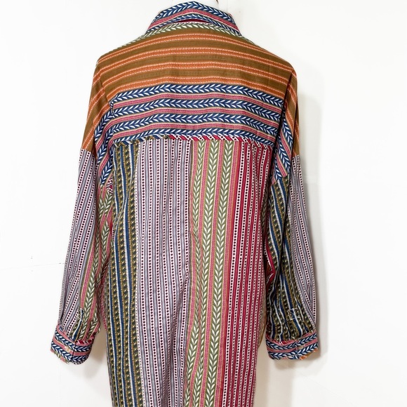 SOLD-Anthropologie Colorful Motif Printed Boho Oversized Buttondown Tunic - Picture 5 of 11